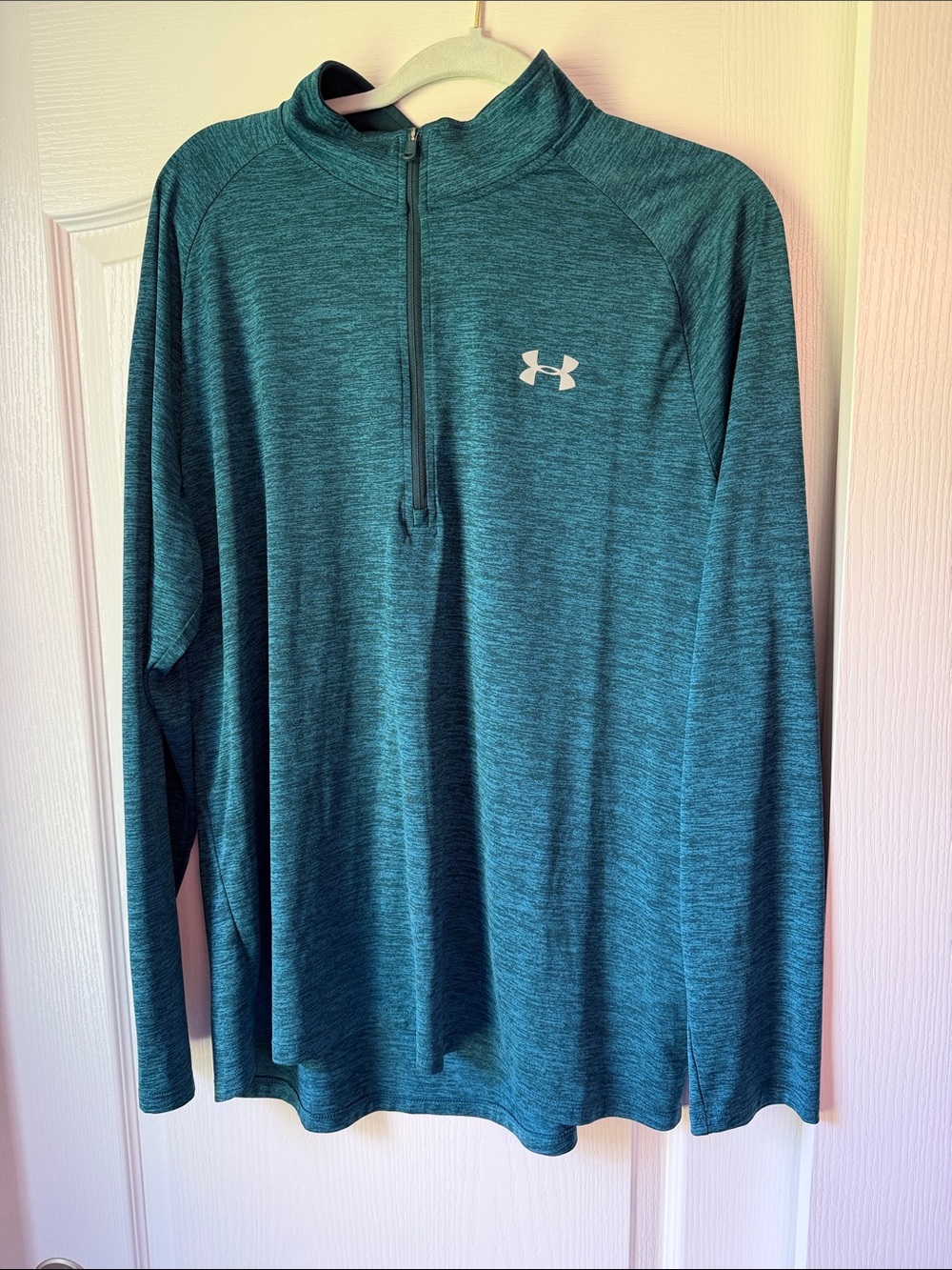 Under Armour Men's Teal Blue Heather Quarter-Zip Performance Pullover